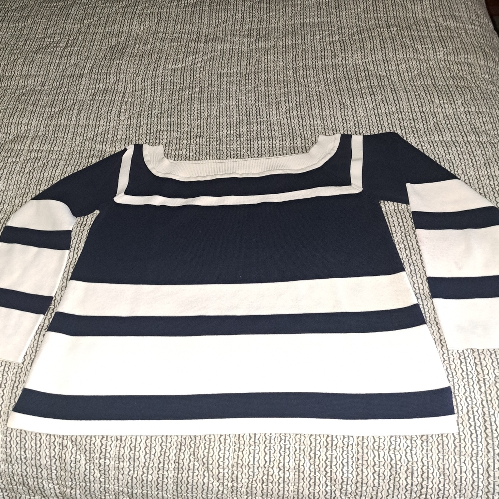 J Crew Nautical Cropped Cotton Sweater, XS.